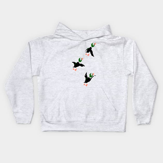 Ducks Kids Hoodie by RetroPixelWorld